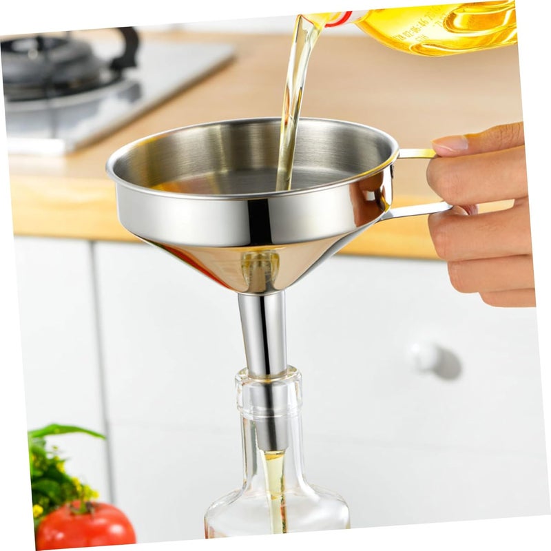 Stainless Steel Kitchen Funnel Ladle Set For Oil Wine And Sauce Filtering - Image 3